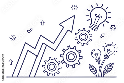 Company Productivity Improvement Illustration  Min Vector Icon Illustration