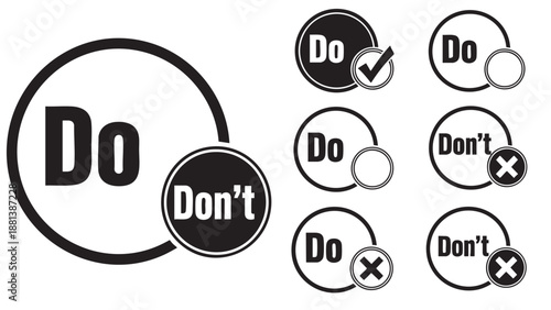 Decision making process with do and dont checklist options