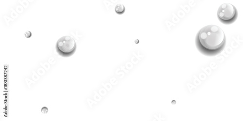 Realistic water droplets and bubbles isolated on transparent background clean liquid texture