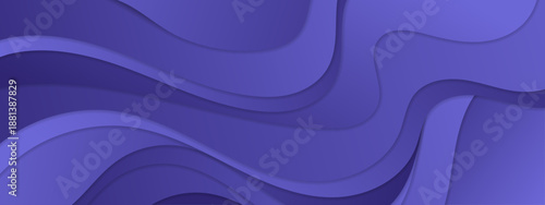 Abstract wave layers in shades of purple and violet with soft shadows creating a 3D depth effect