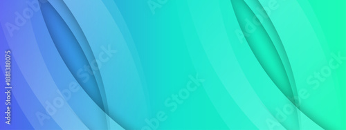 Refreshing abstract background with bright cyan and blue curved layers creating a sense of movement