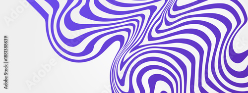 Modern minimalist background featuring fluid purple wavy lines on a clean white surface creating a sense of movement and flow