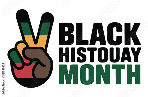 Black History Month Peace Sign Logo Vector on a White Background