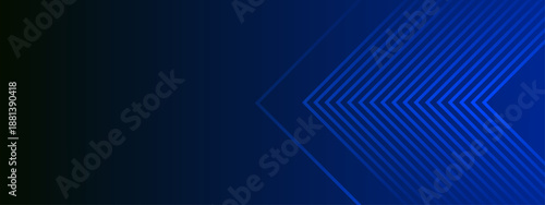 Abstract deep blue background with symmetrical geometric arrow lines and gradient