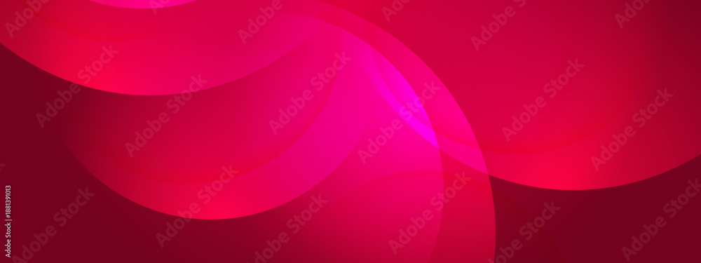 Obraz premium Vibrant red and pink abstract background featuring translucent overlapping circular shapes with smooth gradients