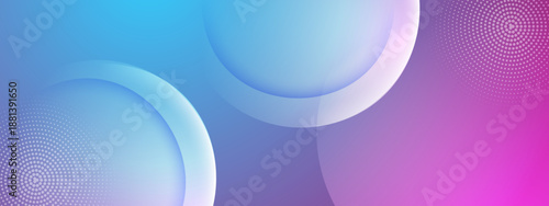 Elegant abstract background with translucent blue and pink circular shapes and delicate white dotted patterns