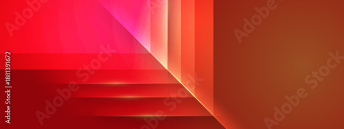 Intense abstract background featuring red and magenta sharp geometric lines with glowing light effects