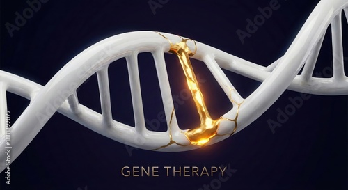 Dna repairing creating new genetic structure with kintsugi