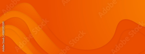 Warm orange background featuring smooth flowing curved waves and paper-cut layers