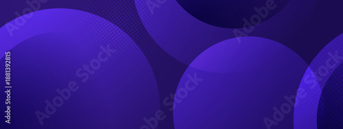 Deep purple background with dark layered circles and subtle halftone textures for a professional look