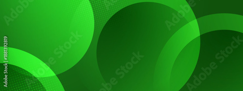 Fresh green abstract background with overlapping circles and halftone effects ideal for eco-friendly themes