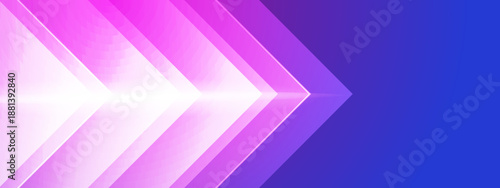 Vibrant neon pink and purple abstract background with glowing arrow shapes pointing right