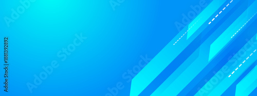 Professional blue background with diagonal geometric shapes and dashed technical lines