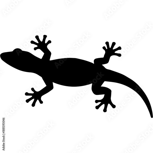 Lizard Silhouette: A striking silhouette of a lizard, perfectly showcasing the intricate details of its form and reptilian character. 