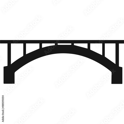 Silhouette of Arch Bridge: A stark black and white silhouette of an arch bridge, a symbol of connection and infrastructure. A study in design and construction. 