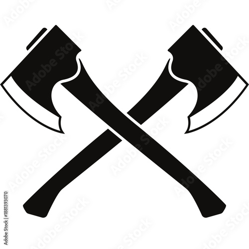Crossed Axes: A stark, yet striking, graphic presents two crossed axes, their blades meeting in a display of strength and craftsmanship.
