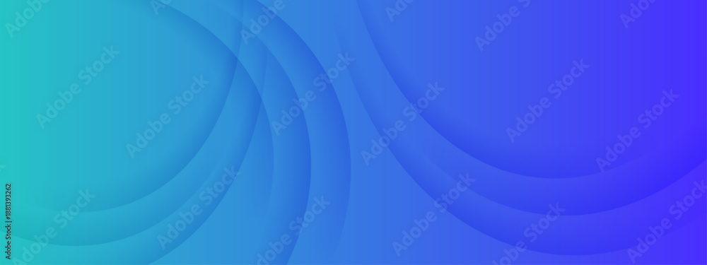 Fototapeta premium Clean abstract background with layered circular waves and smooth gradients in blue and cyan colors