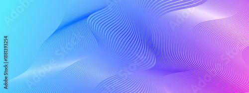 Abstract composition featuring blue and cyan flowing lines with a mesh-like wave pattern and light gradients