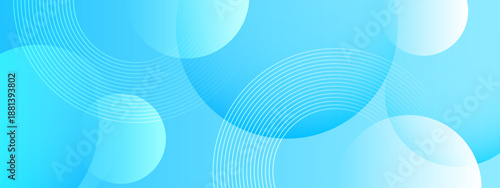 Minimalist blue background with translucent circles and thin white concentric ring patterns
