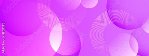 Elegant purple background with translucent spheres and circular white line art
