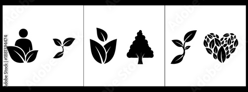 Environmental vector icons set eco friendly symbols for conservation and sustainability
