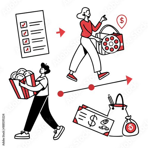 Expense Tracking Illustration  Minimal Vector  Whi (1) Vector Icon Illustration