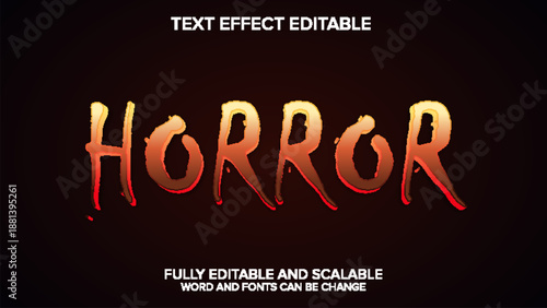 3d text effect horror vector editable