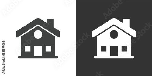 Residential House icon. Solid glyph series icon