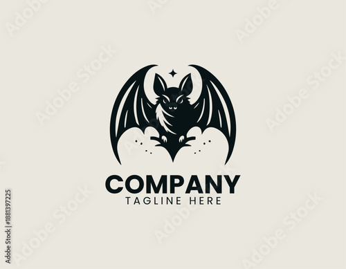 East Asian bat black vector logo illustrator