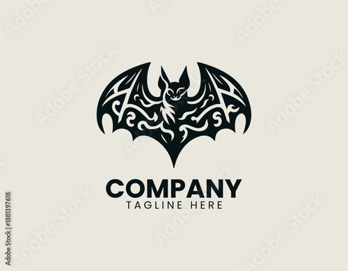 East Asian bat black vector logo illustrator
