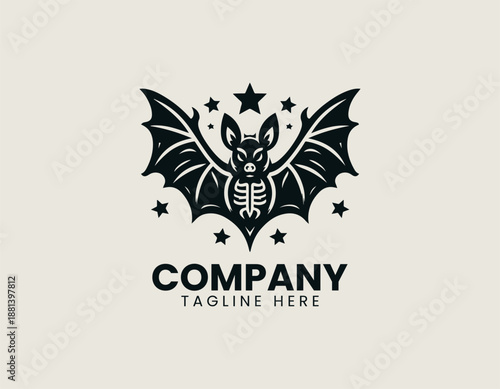 East Asian bat black vector logo illustrator