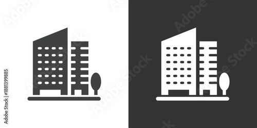 Office Building icon. Solid glyph series icon