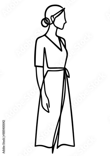 女性のシンプルなラインアート (2)