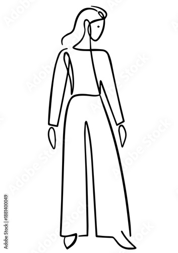 女性のシンプルなラインアート (3)