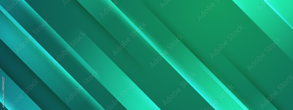 Obraz premium Abstract background with teal and turquoise diagonal stripes creating a sense of movement and modern depth