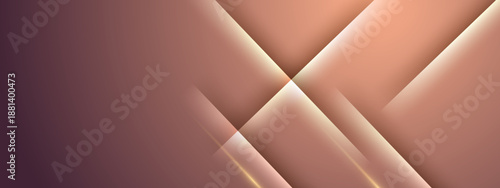 Modern elegant rose gold abstract background with intersecting glowing geometric lines and soft gradients