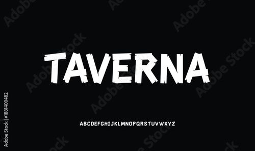 Handcrafted rustic wooden font alphabet