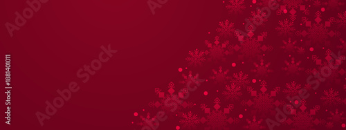 Elegant red gradient background with intricate snowflake patterns for holiday celebrations