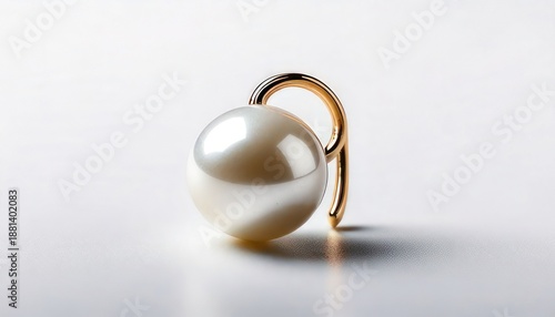 Elegant Pearl Earring on White Background - A Timeless Jewelry Piece.