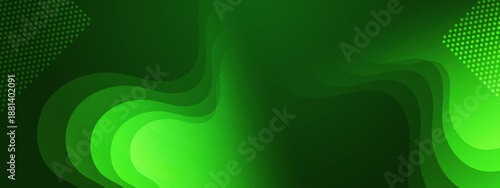 Natural green abstract background with organic fluid waves and halftone patterns for eco friendly themes