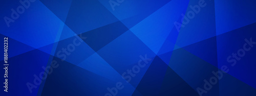 Blue abstract background with overlapping geometric crystal shapes and gradient blue shades