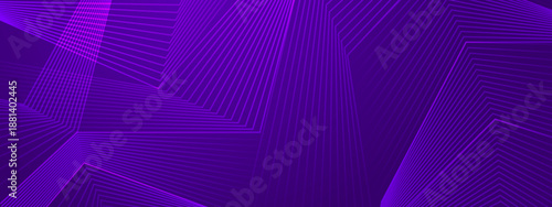 Abstract purple neon background featuring symmetrical geometric lines and dark gradient