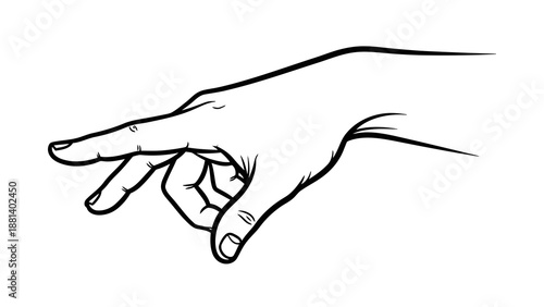 Hand gesture illustration with fingers crossed
