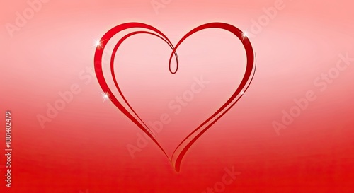 Red Heart Love Symbol on Soft Gradient Background