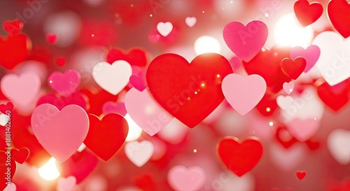 Romantic Red Heart Bokeh Background for Valentine’s Day