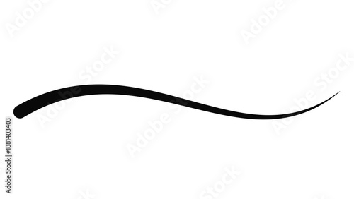 Simple black curved line on white background
