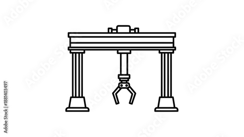 Industrial gantry crane illustration