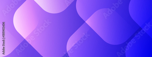 Modern abstract background featuring overlapping rounded geometric shapes in vibrant purple and blue colors with transparency effects