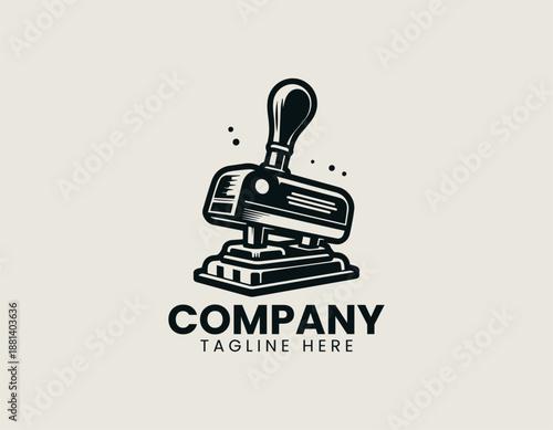 tamping machine black vector logo illustration