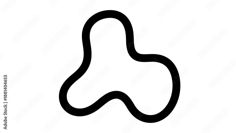 Obraz premium Simple black outline shape on white background